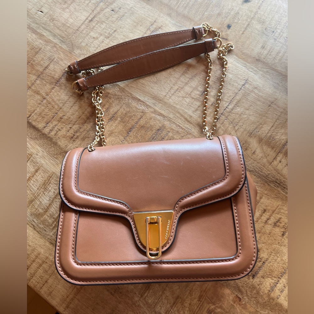 Coccinelle Tan Leather Shoulder Bag